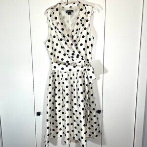 Jessica Howard Dress Size 16 White Polka Dot Retro Swing Rockabilly Pin Up 50s